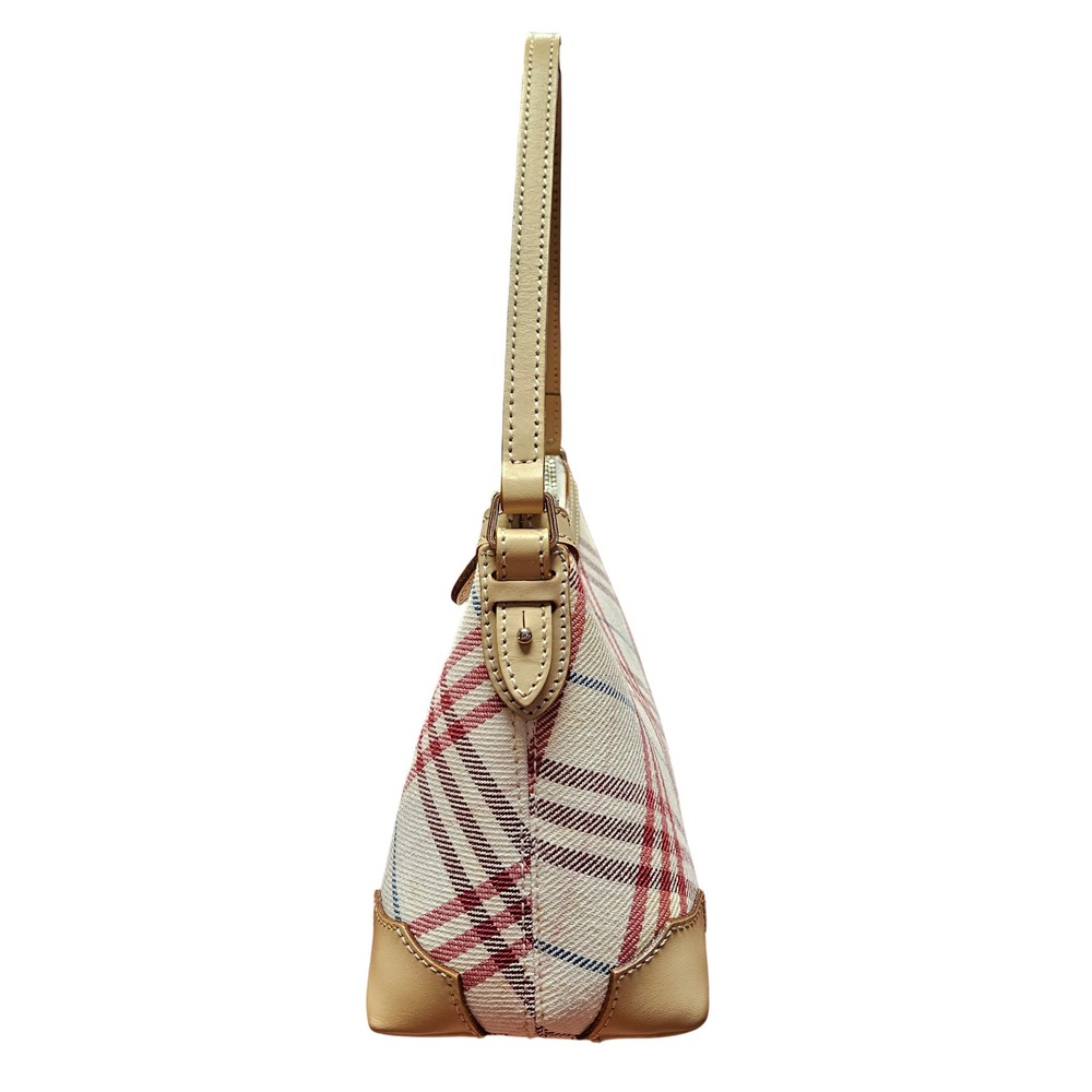 BURBERRY Blue Label Nova Check Shoulder Bag Red White Canvas Japan Exclusive Y2K - Picture 3 of 9